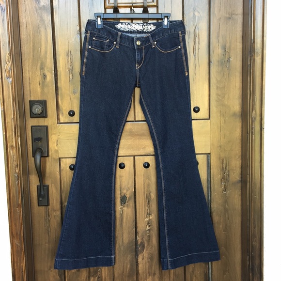 Express Denim - Express Stella Flare Dark Blue Jeans 2